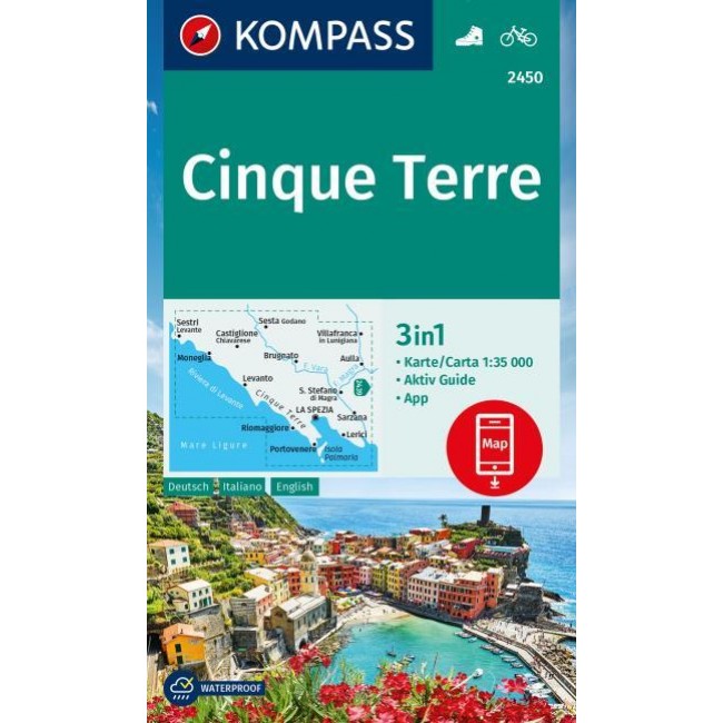 Cinque Terre - Italien - Kort - Kompass - Nordisk Korthandel